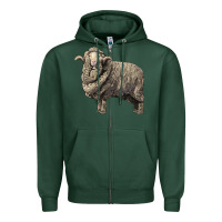 Sports Green merino wool sheep Zipper Hoodie - LillyAllenDesigns