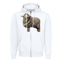 White merino wool sheep Zipper Hoodie - LillyAllenDesigns