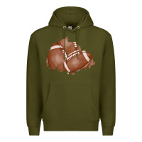Army Green football patch Premium Hoodie - AdoDesignShop