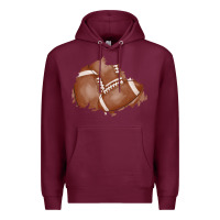 Burgundy football patch Premium Hoodie - AdoDesignShop