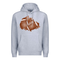 Heather Grey football patch Premium Hoodie - AdoDesignShop