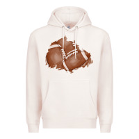 Pale Pink football patch Premium Hoodie - AdoDesignShop
