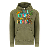 Vintage Olive boat waves sun rays lake days Vintage Hoodie - Zillion Design Studio