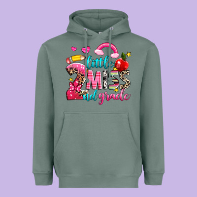 Little Miss Second Grade Heavyweight Hoodie Designed By Nancycooperartshop
