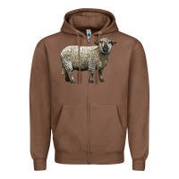 Chestnut hampshire sheep Zipper Hoodie - LillyAllenDesigns