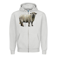 Dove Grey hampshire sheep Zipper Hoodie - LillyAllenDesigns