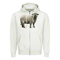 Oatmeal Heather hampshire sheep Zipper Hoodie - LillyAllenDesigns