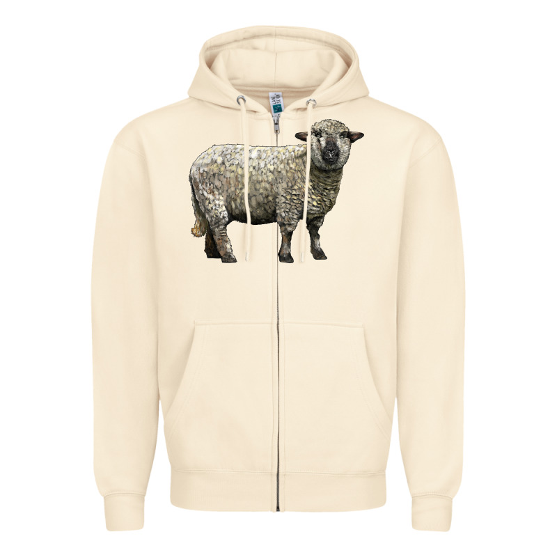 Hampshire Sheep Zipper Hoodie by LillyAllenDesigns | Teevron