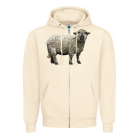 Sandshell hampshire sheep Zipper Hoodie - LillyAllenDesigns