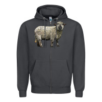 Smoke hampshire sheep Zipper Hoodie - LillyAllenDesigns