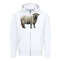 White hampshire sheep Zipper Hoodie - LillyAllenDesigns