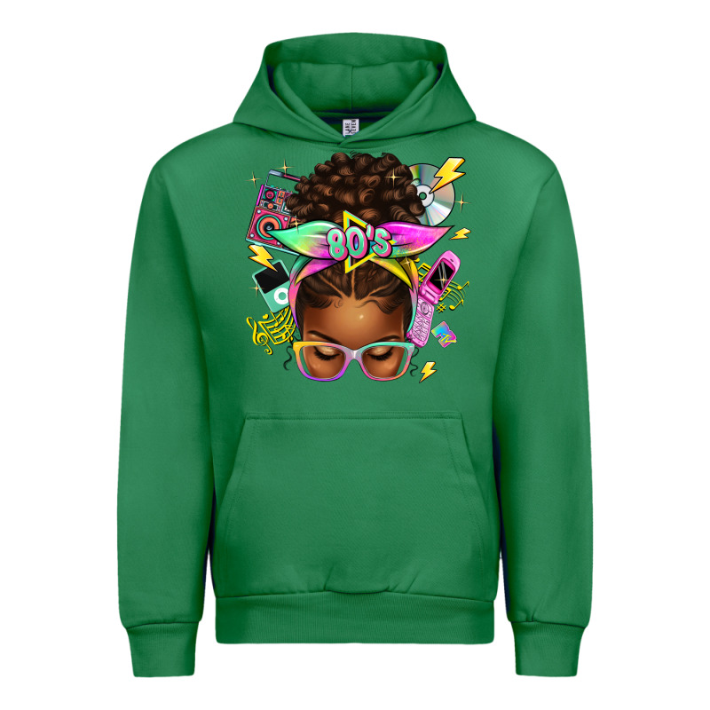 80's Babe Afro Messy Bun Urban Hoodie by texasbilliewilder | Teevron