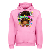 Fuchsia Pink 80's babe afro messy bun Urban Hoodie - texasbilliewilder