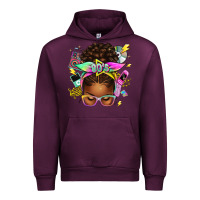 Mauve Wine 80's babe afro messy bun Urban Hoodie - texasbilliewilder