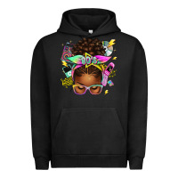 Pigment Black 80's babe afro messy bun Urban Hoodie - texasbilliewilder