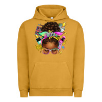Pigment Peanut Butter 80's babe afro messy bun Urban Hoodie - texasbilliewilder