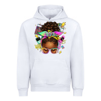 White 80's babe afro messy bun Urban Hoodie - texasbilliewilder