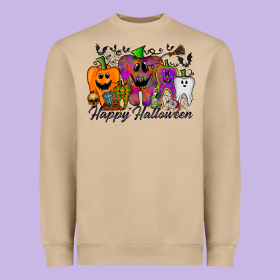 Happy Halloween Tooth Heavyweight Sweatshirt Designed By Racoondesign