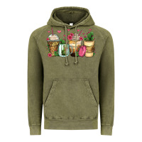 Vintage Olive cactus coffee cups Vintage Hoodie - Zillion Design Studio