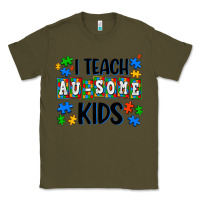 Army Green i teach ausome kids Classic Tee - AdoDesignShop