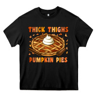 Black Thick Thighs Pumpkin Pies Heavy Core Tee - Artiststas