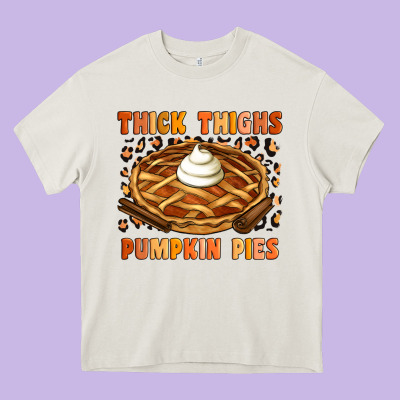 Thick Thighs Pumpkin Pies Heavy Core Tee Designed By Artiststas