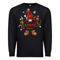Black the nurse gnome christmas Premium Sweatshirt - MaliasSmallBusiness