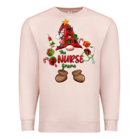 Pale Pink the nurse gnome christmas Premium Sweatshirt - MaliasSmallBusiness