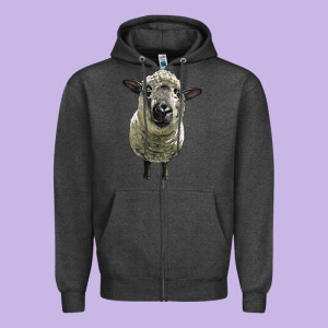 Hampshire Sheep Head Zipper Hoodie Designed By Lillyallendesigns