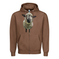 Chestnut hampshire sheep head Zipper Hoodie - LillyAllenDesigns