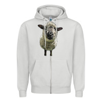 Dove Grey hampshire sheep head Zipper Hoodie - LillyAllenDesigns