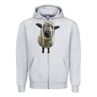Heather Grey hampshire sheep head Zipper Hoodie - LillyAllenDesigns
