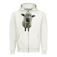 Oatmeal Heather hampshire sheep head Zipper Hoodie - LillyAllenDesigns