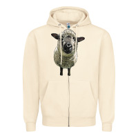 Sandshell hampshire sheep head Zipper Hoodie - LillyAllenDesigns