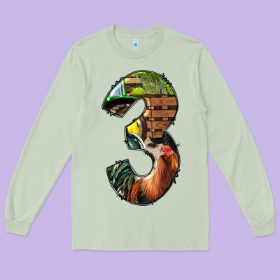 Farm Life Alphabet Numbers 3 Long Sleeve Tee Designed By Bundleandbundleshop