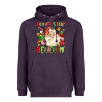 Plum don't stop believin' Heavyweight Hoodie - MaliasSmallBusiness