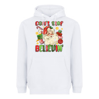 White don't stop believin' Heavyweight Hoodie - MaliasSmallBusiness