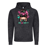 Cat Mom Messy Bun Vintage Hoodie | Teevron