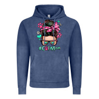 Vintage Denim cat mom messy bun Vintage Hoodie - Zillion Design Studio