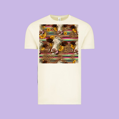 Western Hereford Cattle Seamless Pattern Vintage Tee Designed By Hra Design Shop