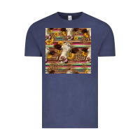 Vintage Denim western hereford cattle seamless pattern Vintage Tee - HRA Design Shop