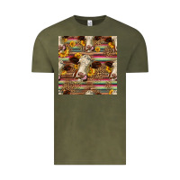 Vintage Olive western hereford cattle seamless pattern Vintage Tee - HRA Design Shop
