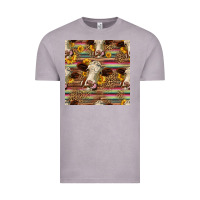 Vintage Zinc western hereford cattle seamless pattern Vintage Tee - HRA Design Shop