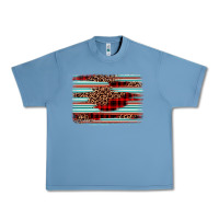 Pebble Blue leopard serape background Urban Heavy Tee - BarkalooDesign