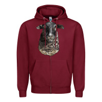 Burgundy dorper sheep head Zipper Hoodie - LillyAllenDesigns