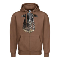 Chestnut dorper sheep head Zipper Hoodie - LillyAllenDesigns