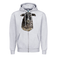 Heather Grey dorper sheep head Zipper Hoodie - LillyAllenDesigns
