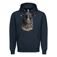Navy dorper sheep head Zipper Hoodie - LillyAllenDesigns