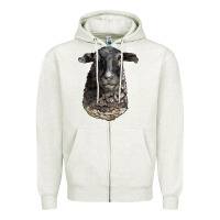 Oatmeal Heather dorper sheep head Zipper Hoodie - LillyAllenDesigns