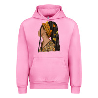 Fuchsia Pink Fall afro woman Urban Hoodie - NancyCooperArtShop